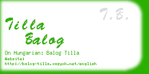 tilla balog business card
